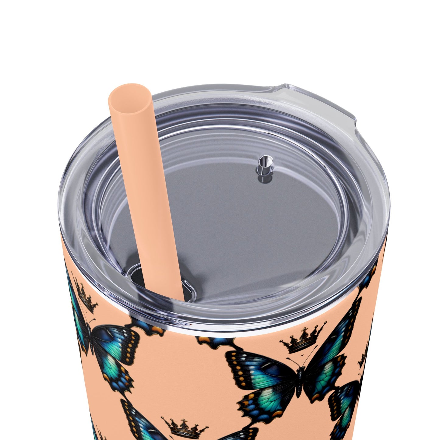 Royal Butterfly Sips Skinny Tumbler with Straw