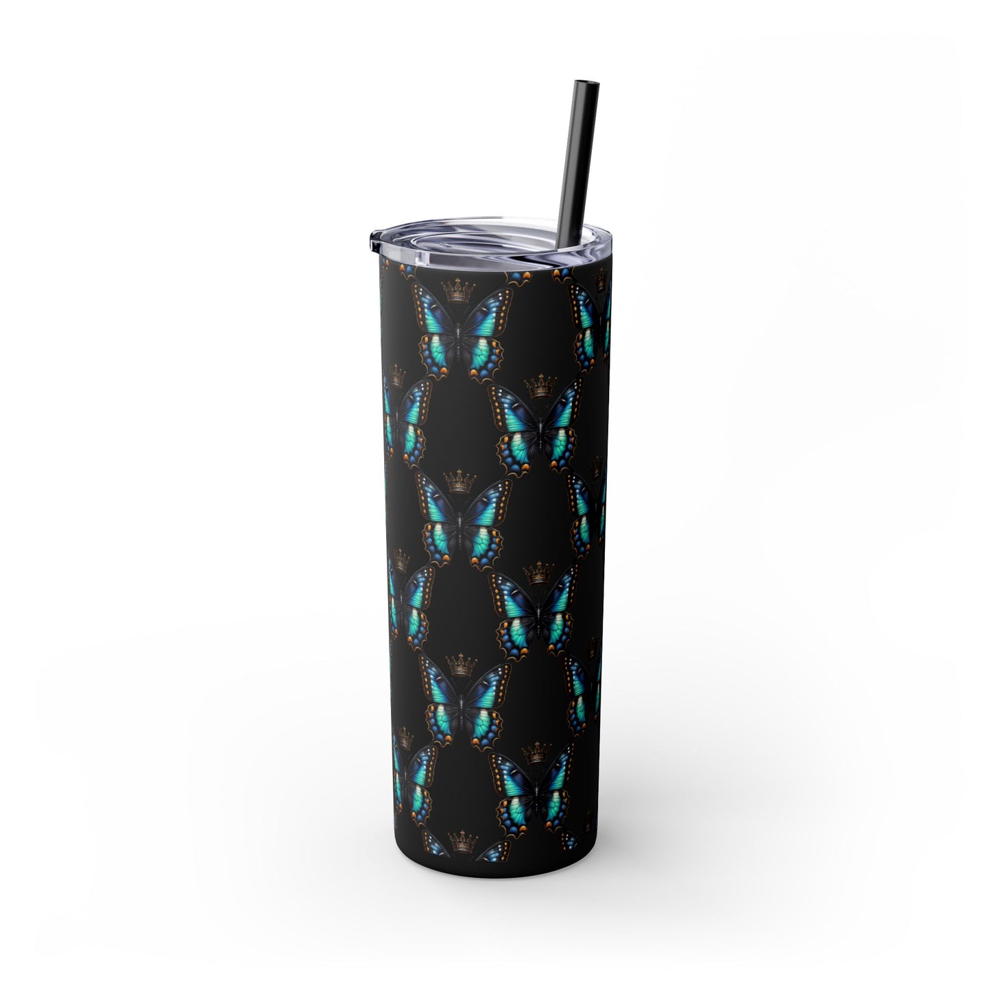 Royal Butterfly Sips Skinny Tumbler with Straw