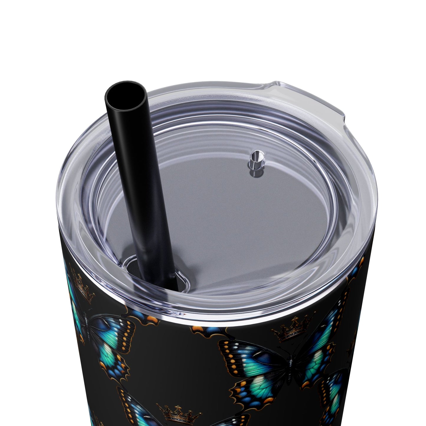 Royal Butterfly Sips Skinny Tumbler with Straw