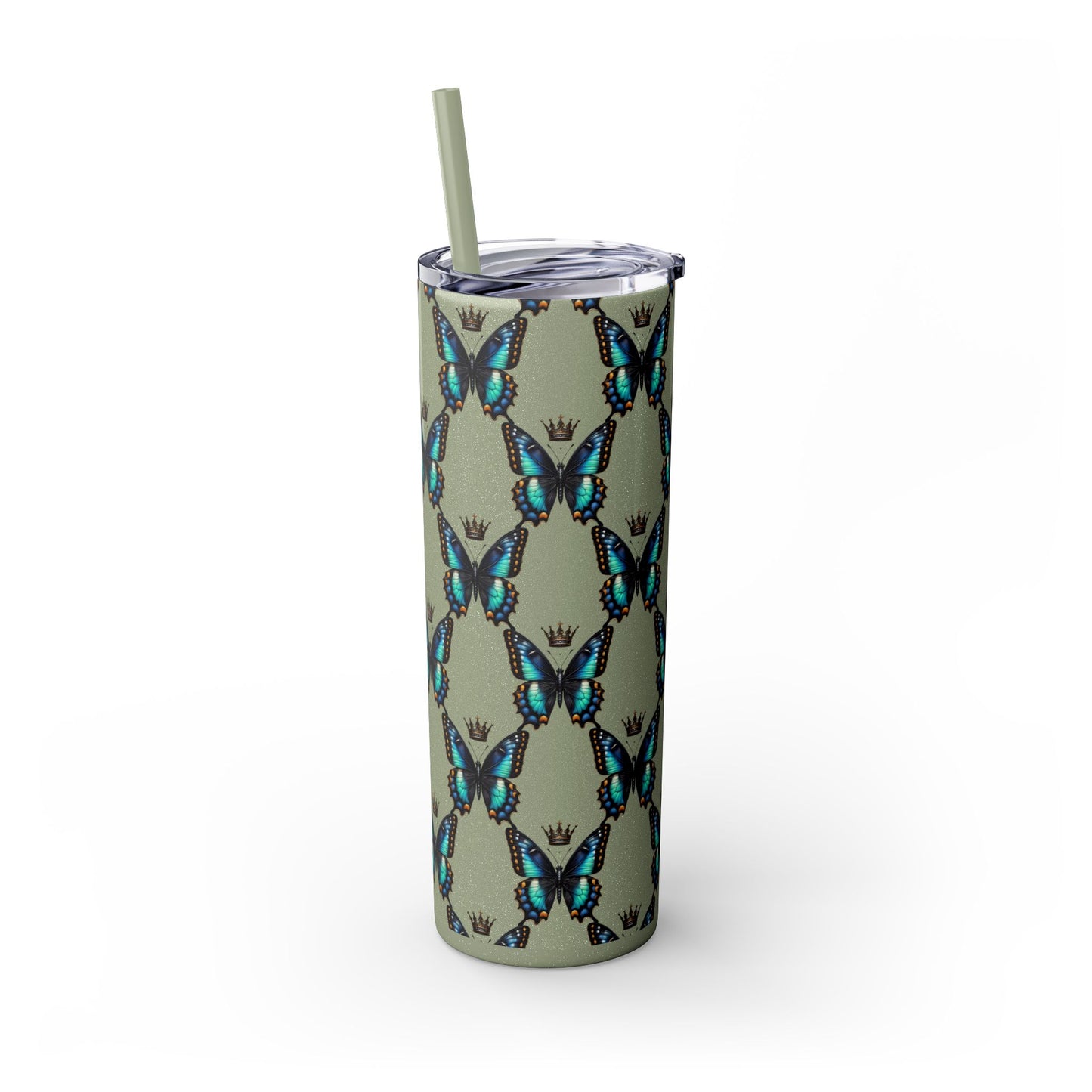 Royal Butterfly Sips Skinny Tumbler with Straw