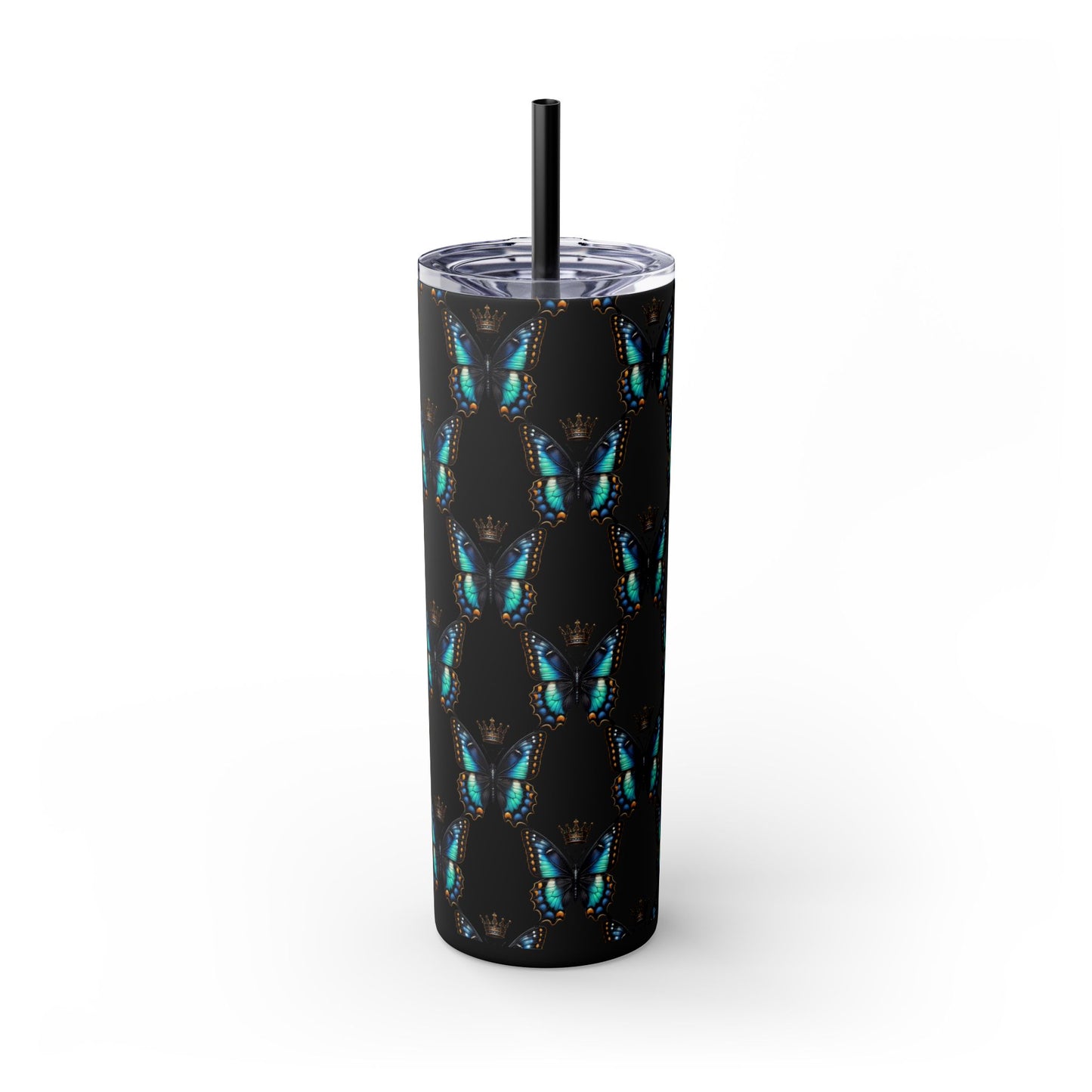 Royal Butterfly Sips Skinny Tumbler with Straw