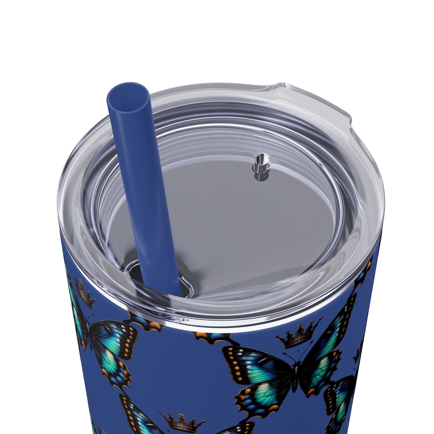 Royal Butterfly Sips Skinny Tumbler with Straw