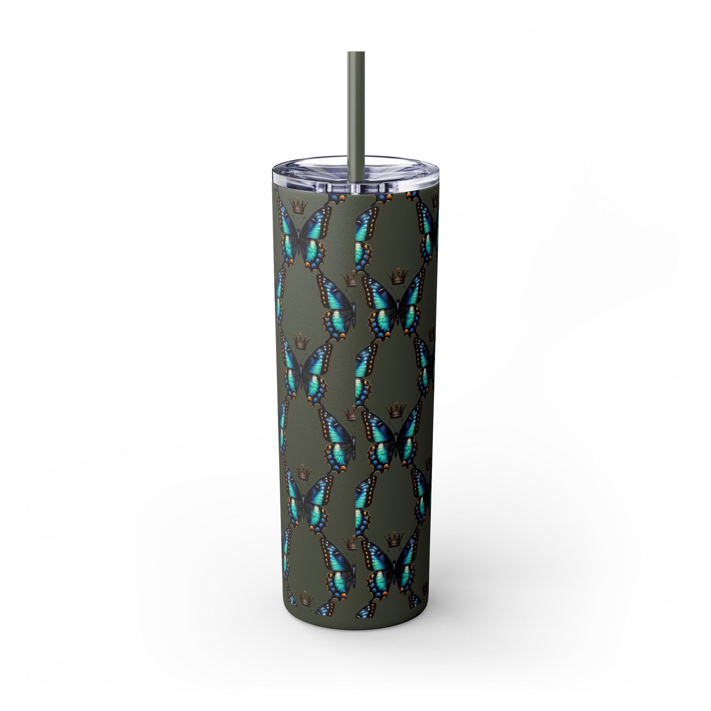 Royal Butterfly Sips Skinny Tumbler with Straw