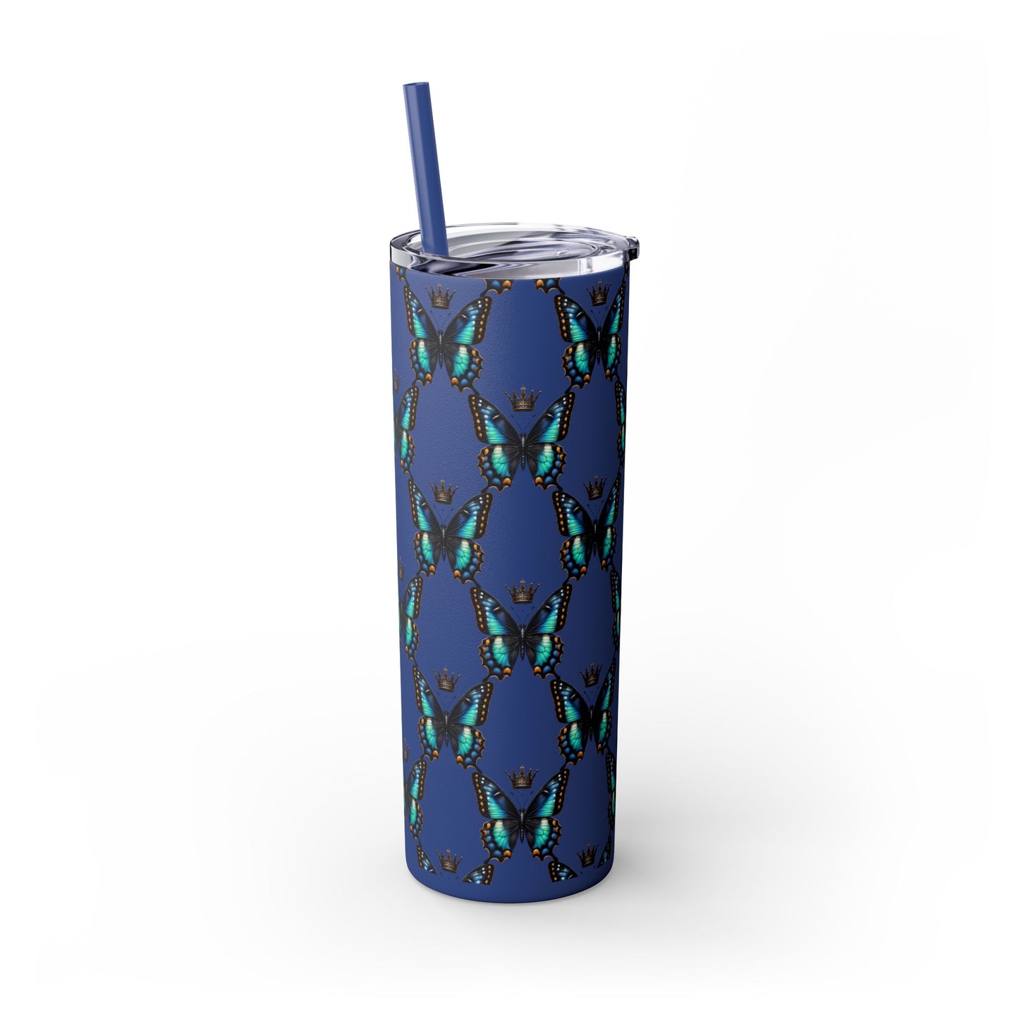 Royal Butterfly Sips Skinny Tumbler with Straw