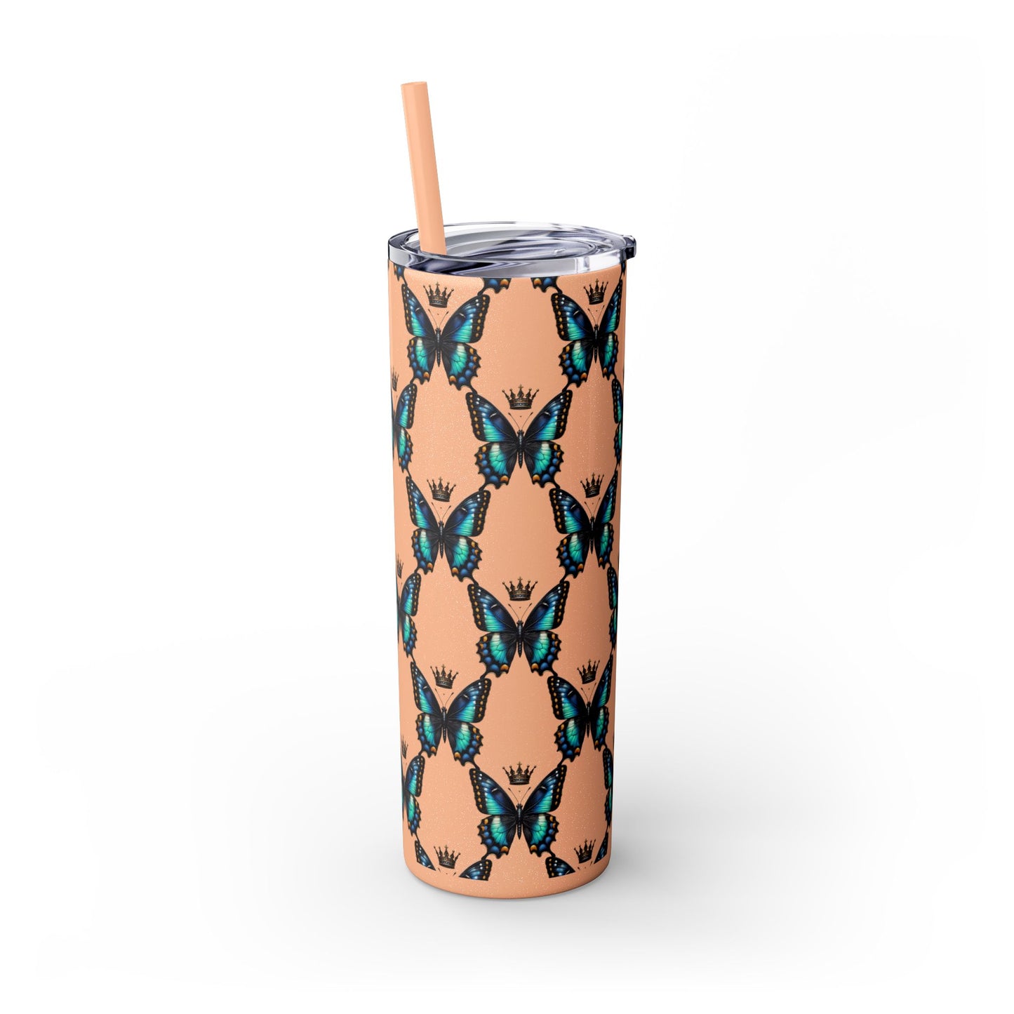 Royal Butterfly Sips Skinny Tumbler with Straw