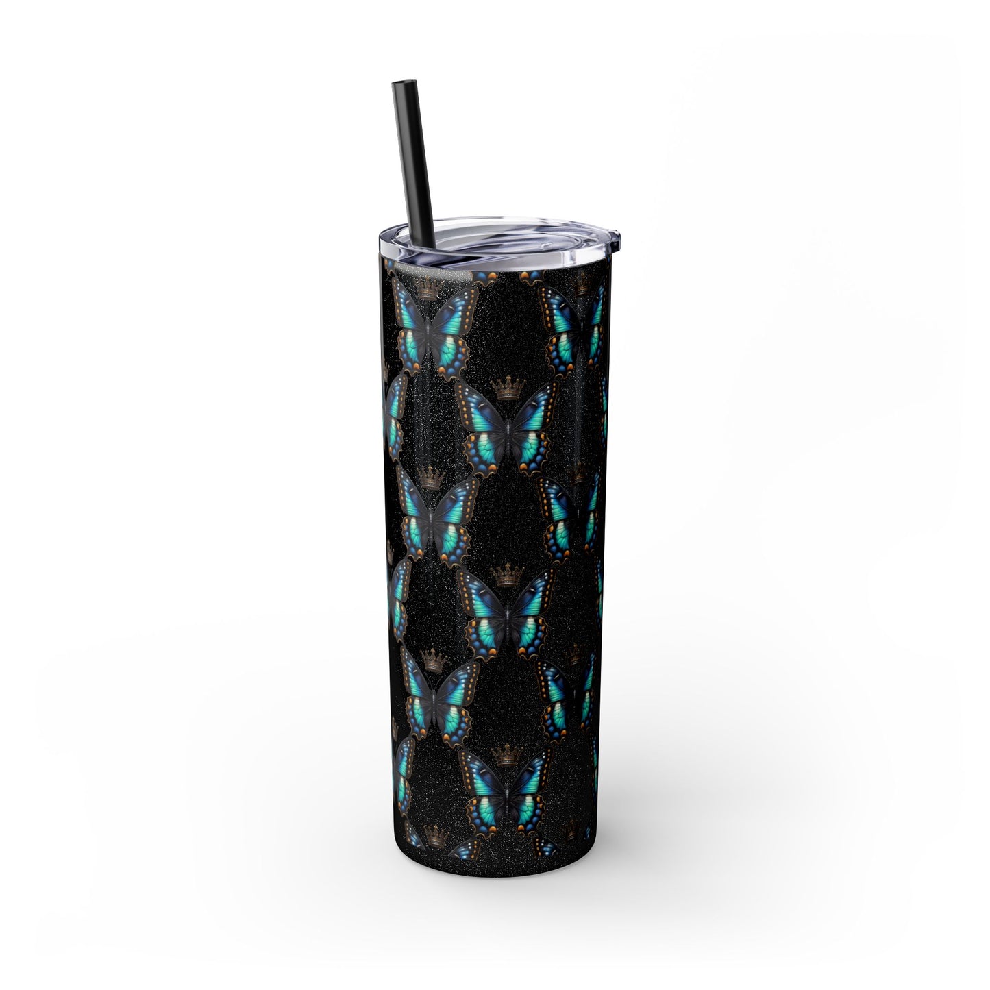 Royal Butterfly Sips Skinny Tumbler with Straw