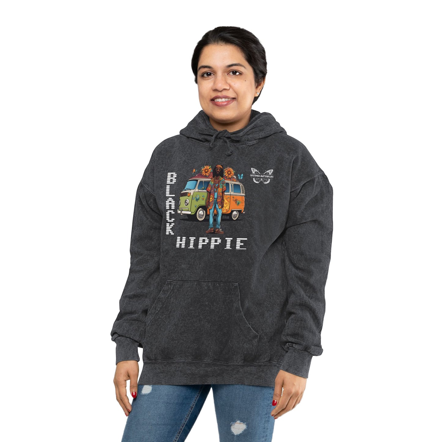 Black Hippie Mineral Wash Hoodie – Van Life Vibes
