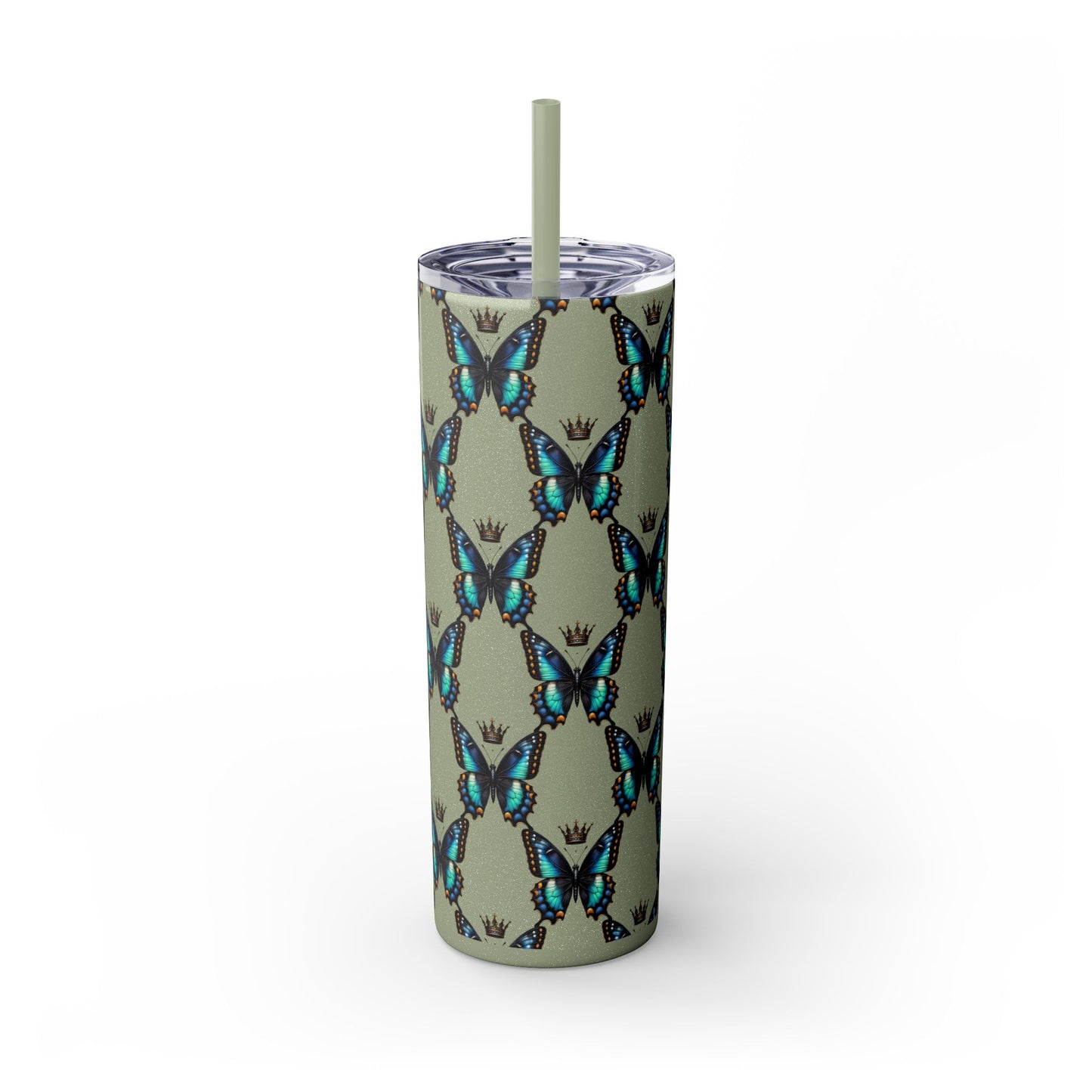 Royal Butterfly Sips Skinny Tumbler with Straw
