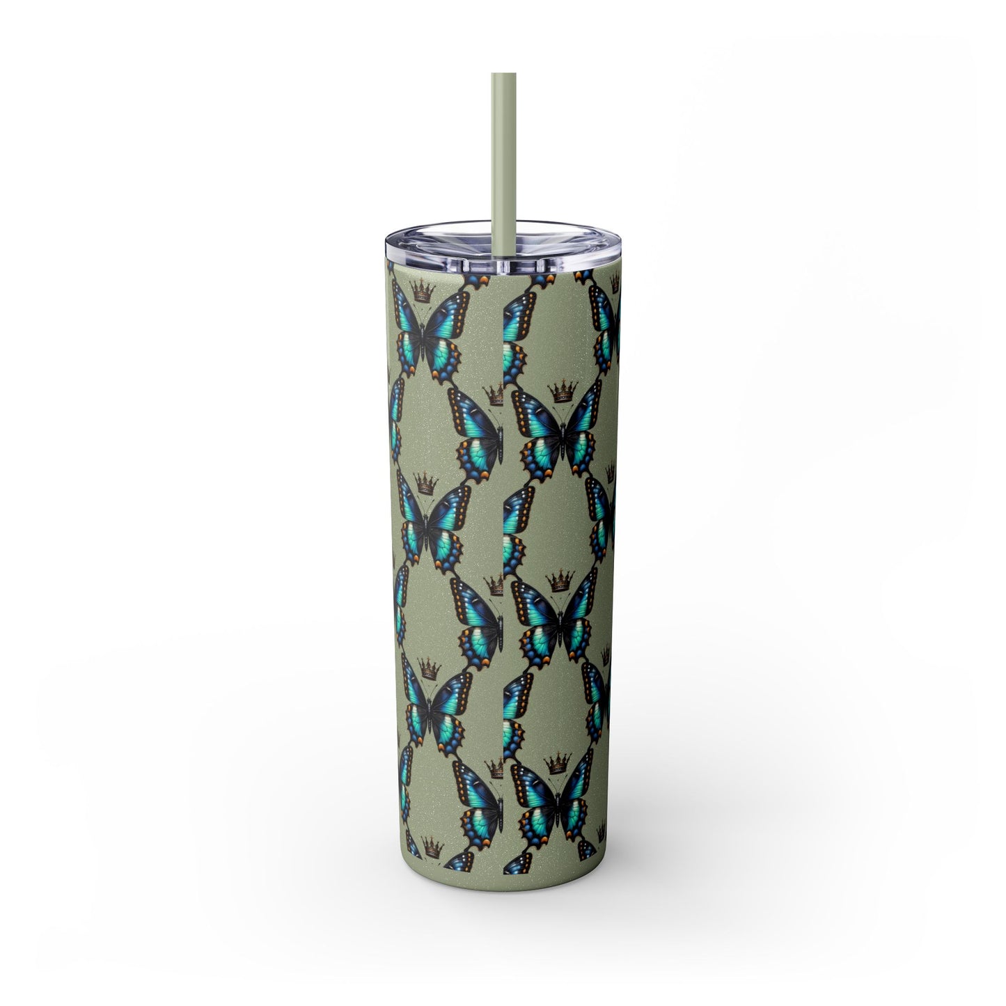 Royal Butterfly Sips Skinny Tumbler with Straw