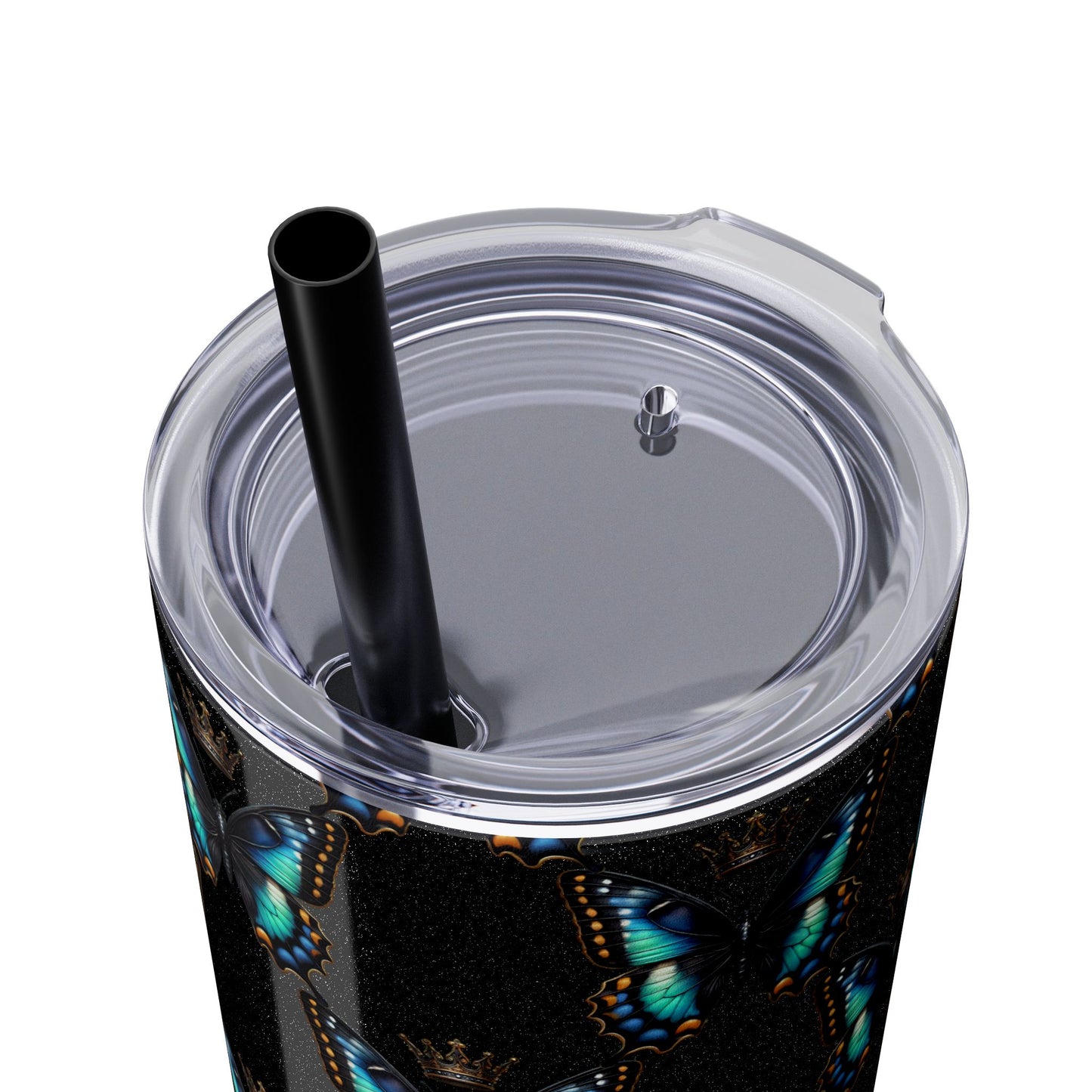 Royal Butterfly Sips Skinny Tumbler with Straw
