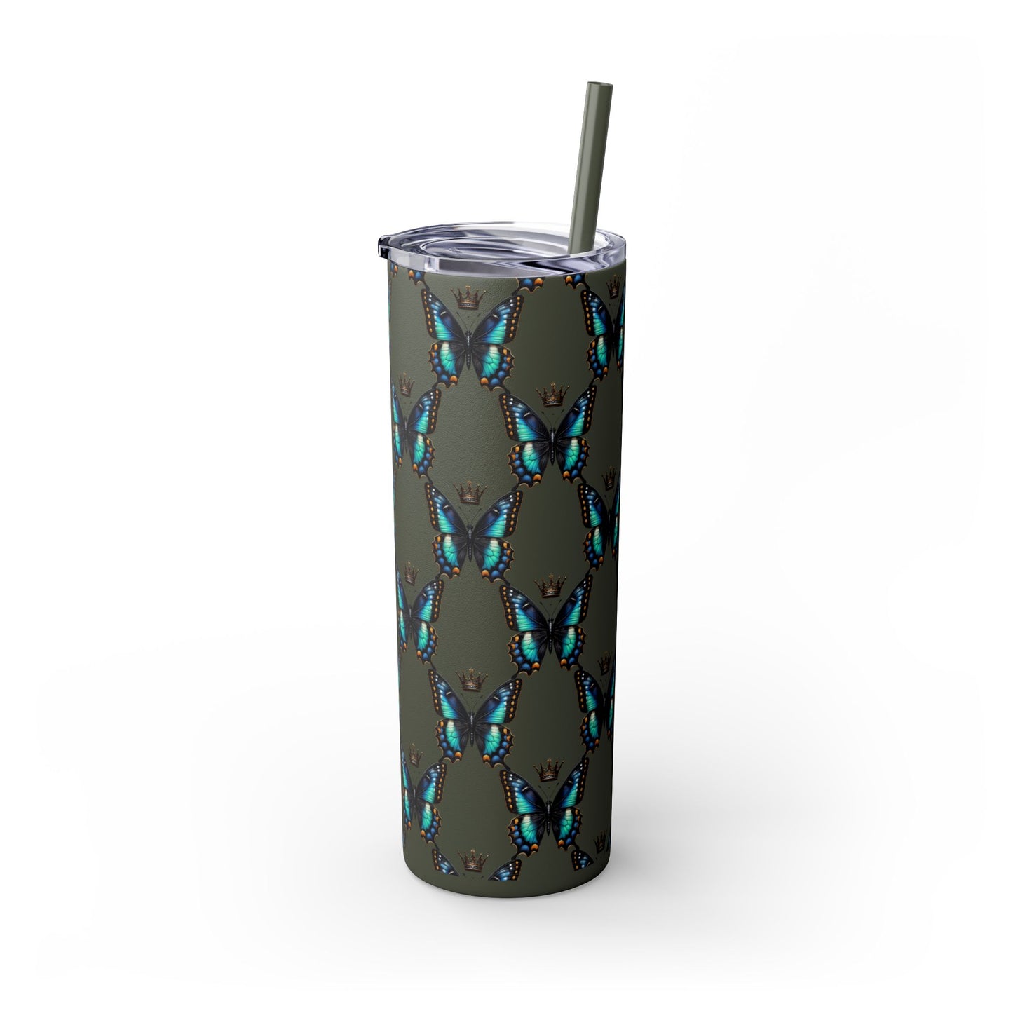 Royal Butterfly Sips Skinny Tumbler with Straw