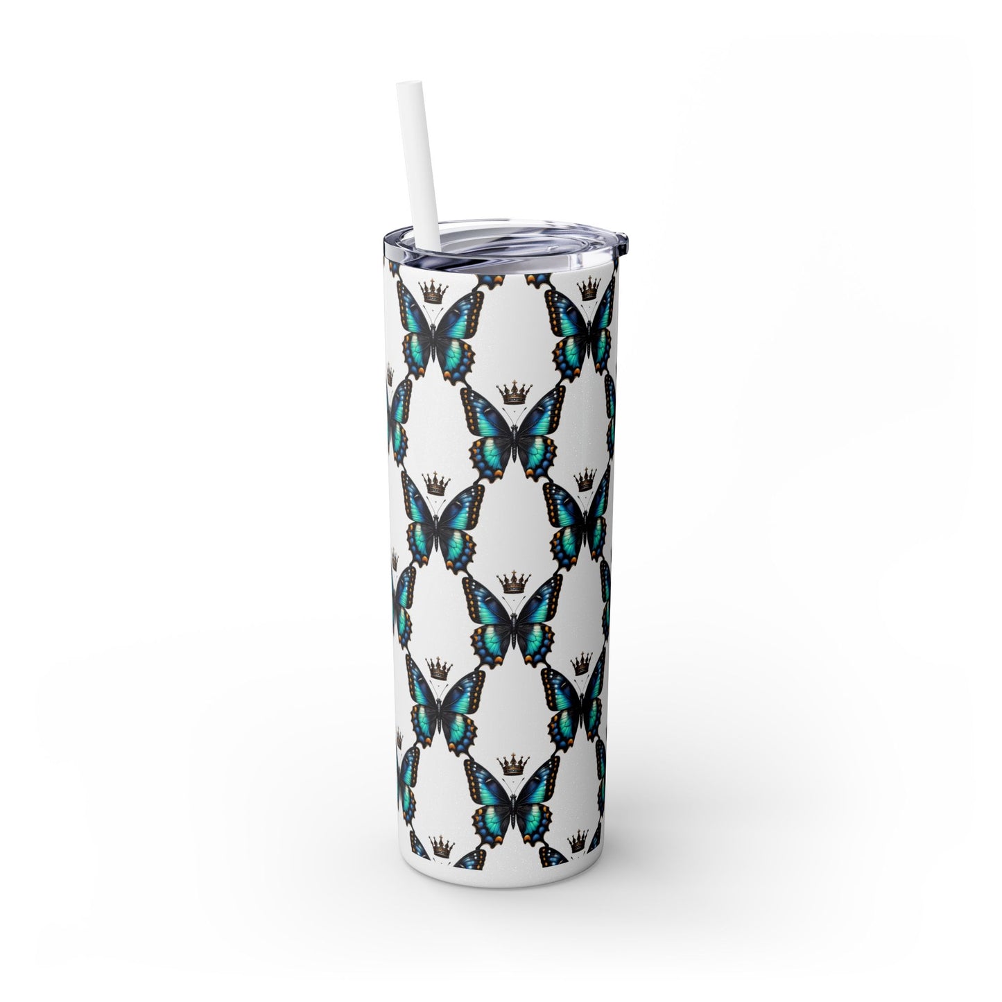 Royal Butterfly Sips Skinny Tumbler with Straw
