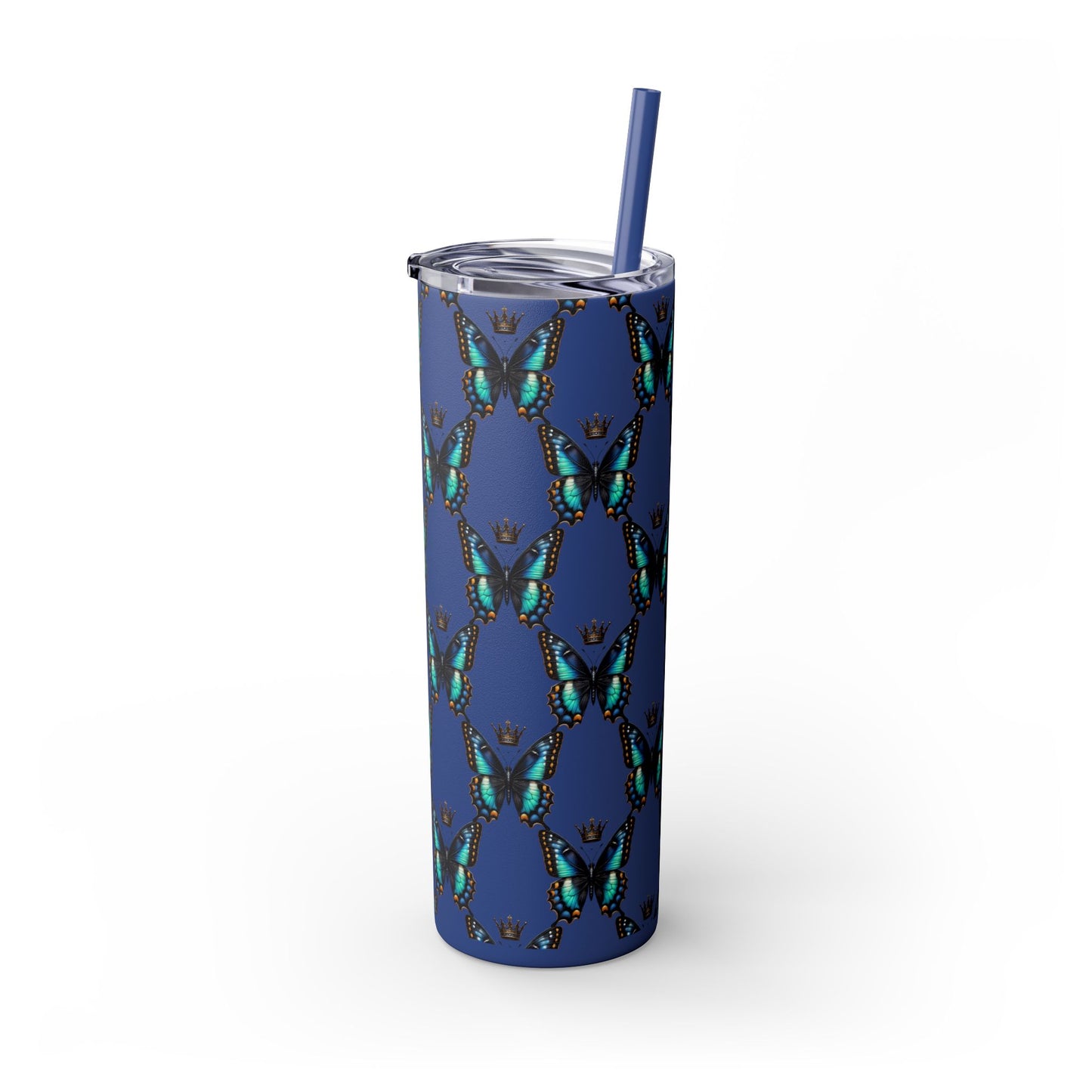 Royal Butterfly Sips Skinny Tumbler with Straw