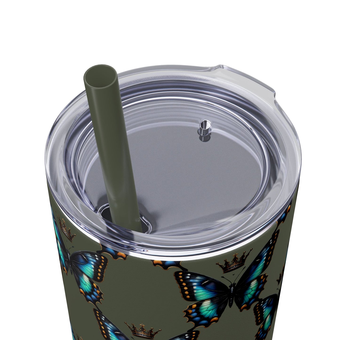 Royal Butterfly Sips Skinny Tumbler with Straw
