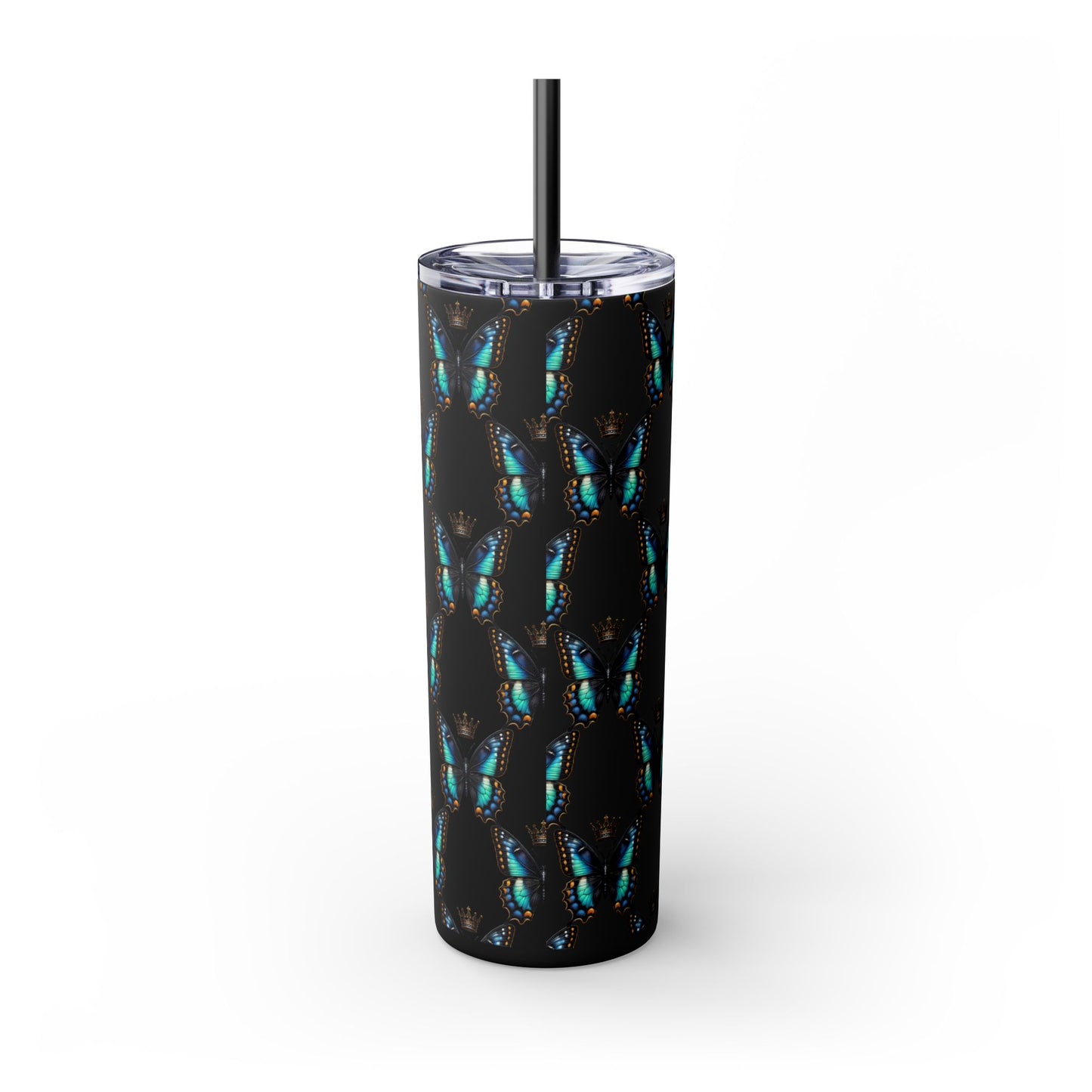 Royal Butterfly Sips Skinny Tumbler with Straw