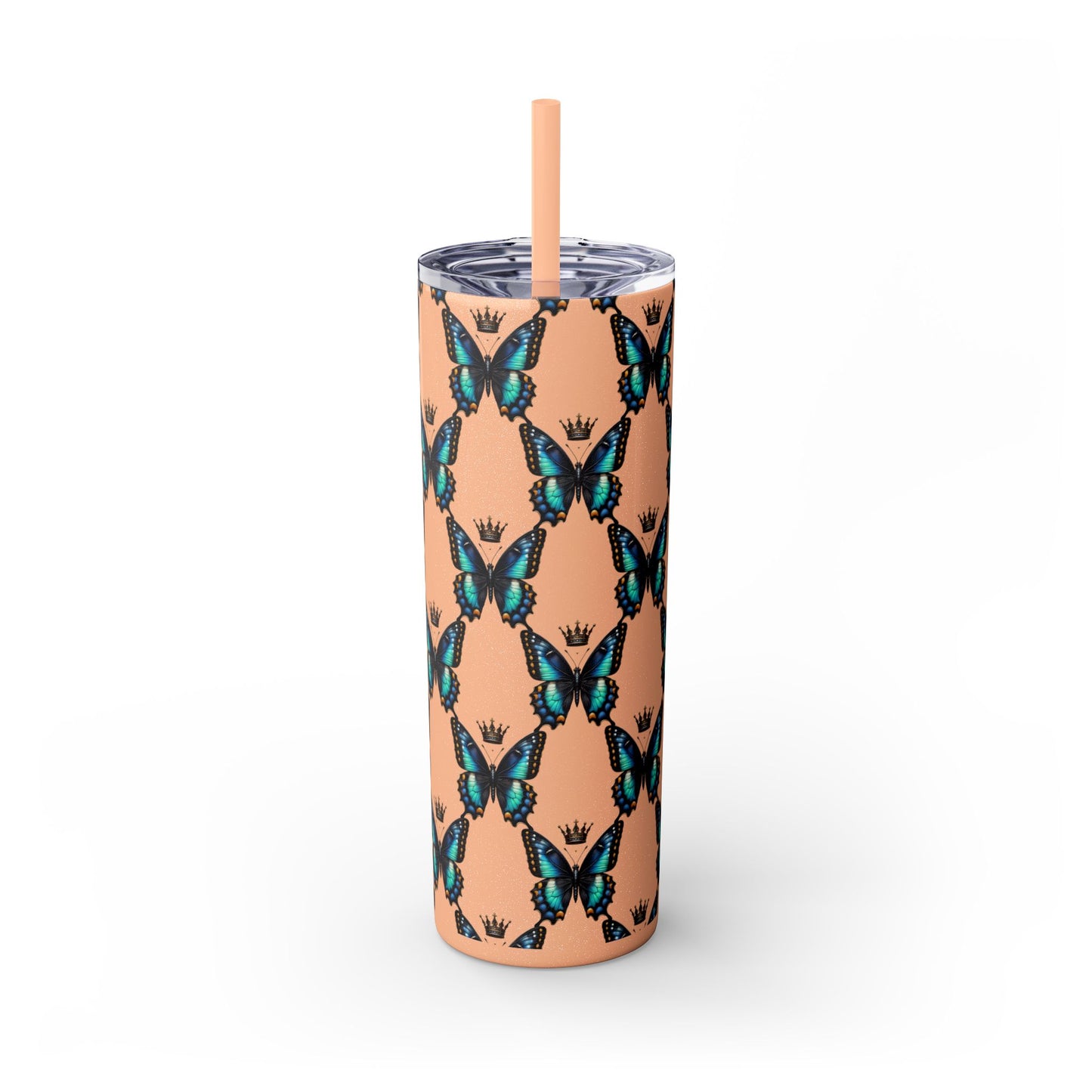 Royal Butterfly Sips Skinny Tumbler with Straw