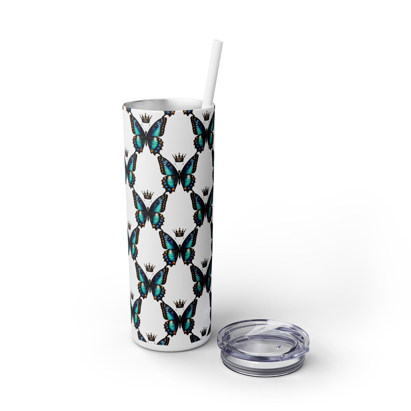Royal Butterfly Sips Skinny Tumbler with Straw