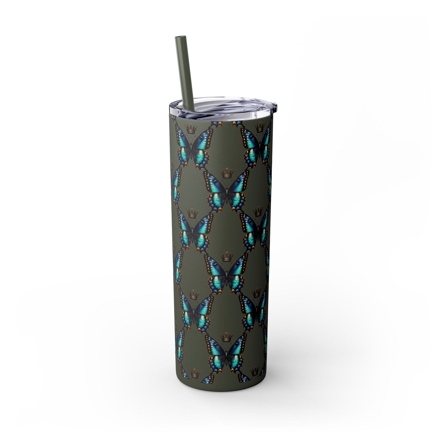 Royal Butterfly Sips Skinny Tumbler with Straw