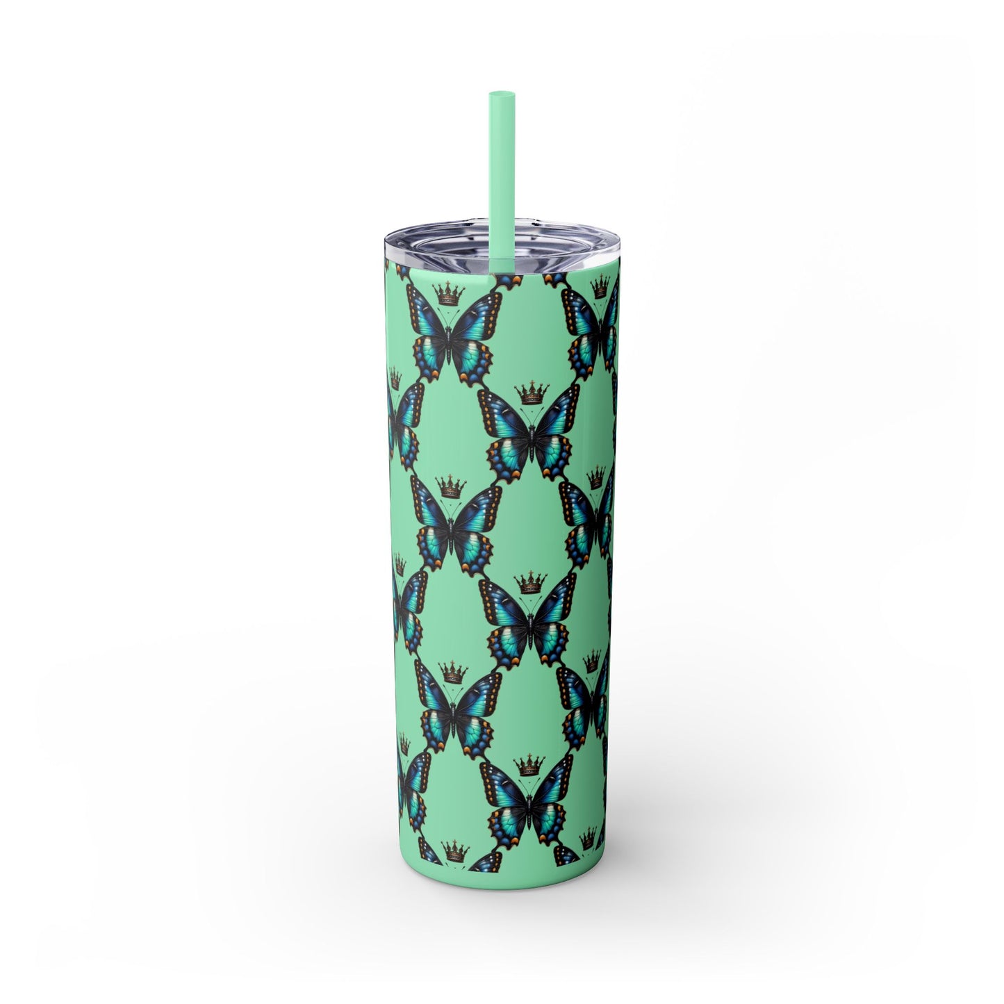 Royal Butterfly Sips Skinny Tumbler with Straw