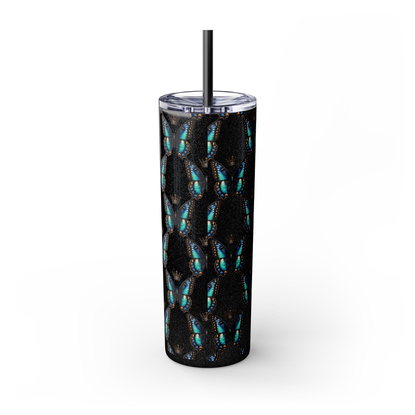 Royal Butterfly Sips Skinny Tumbler with Straw
