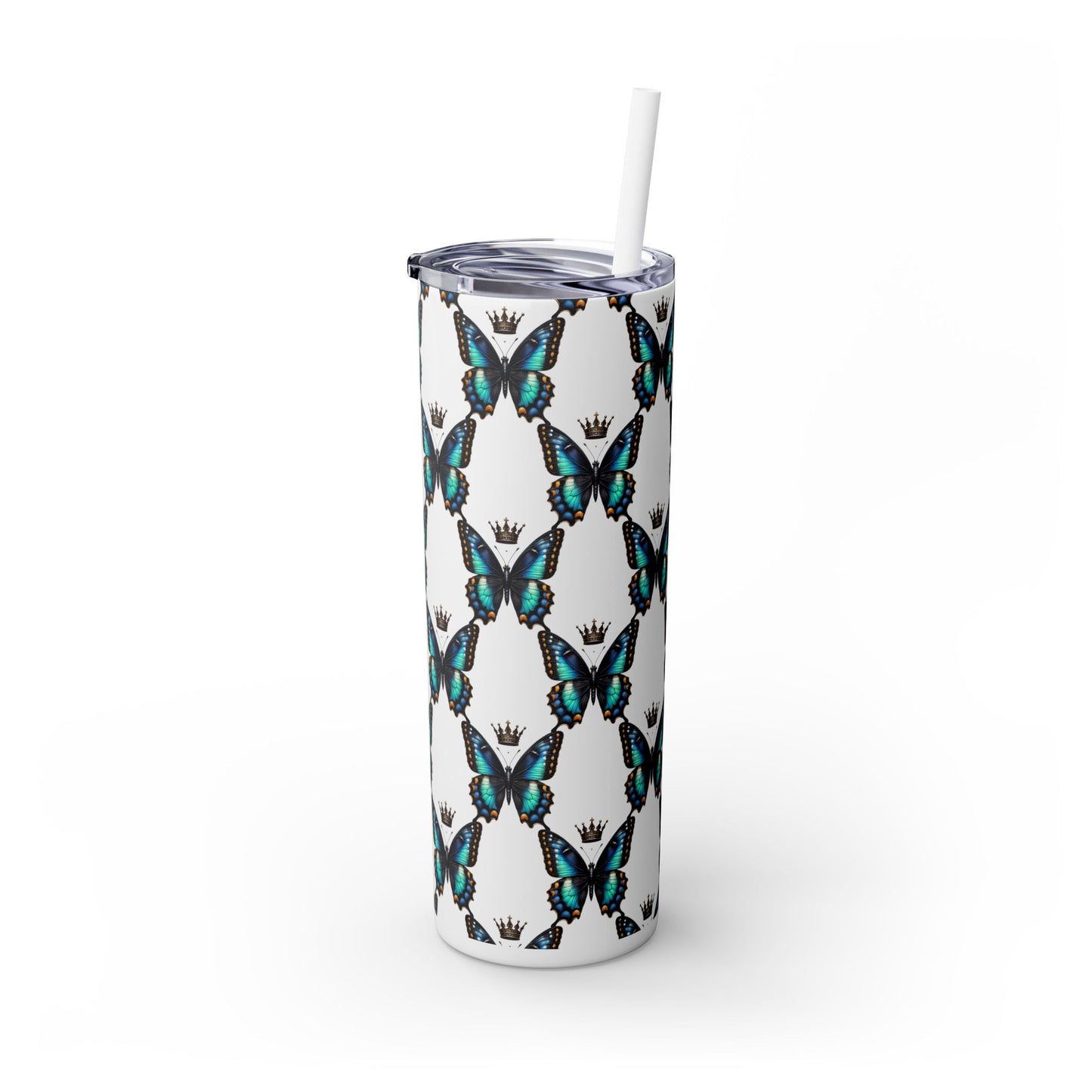 Royal Butterfly Sips Skinny Tumbler with Straw