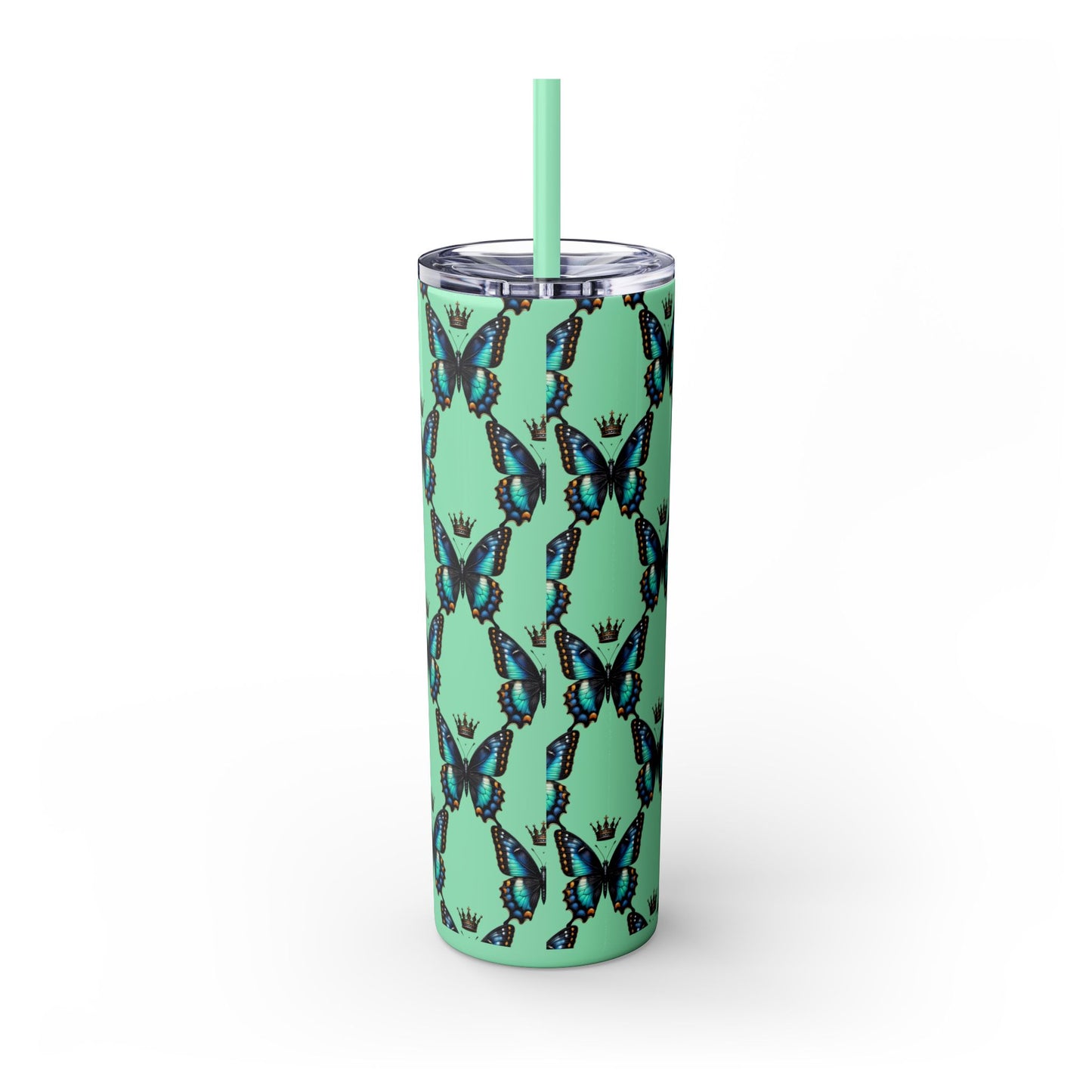 Royal Butterfly Sips Skinny Tumbler with Straw