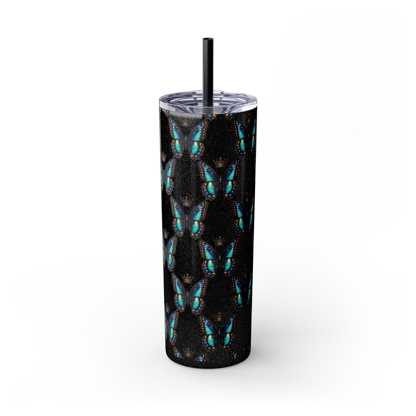 Royal Butterfly Sips Skinny Tumbler with Straw