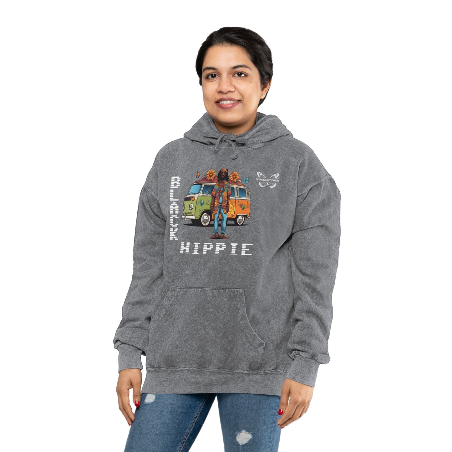 Black Hippie Mineral Wash Hoodie – Van Life Vibes