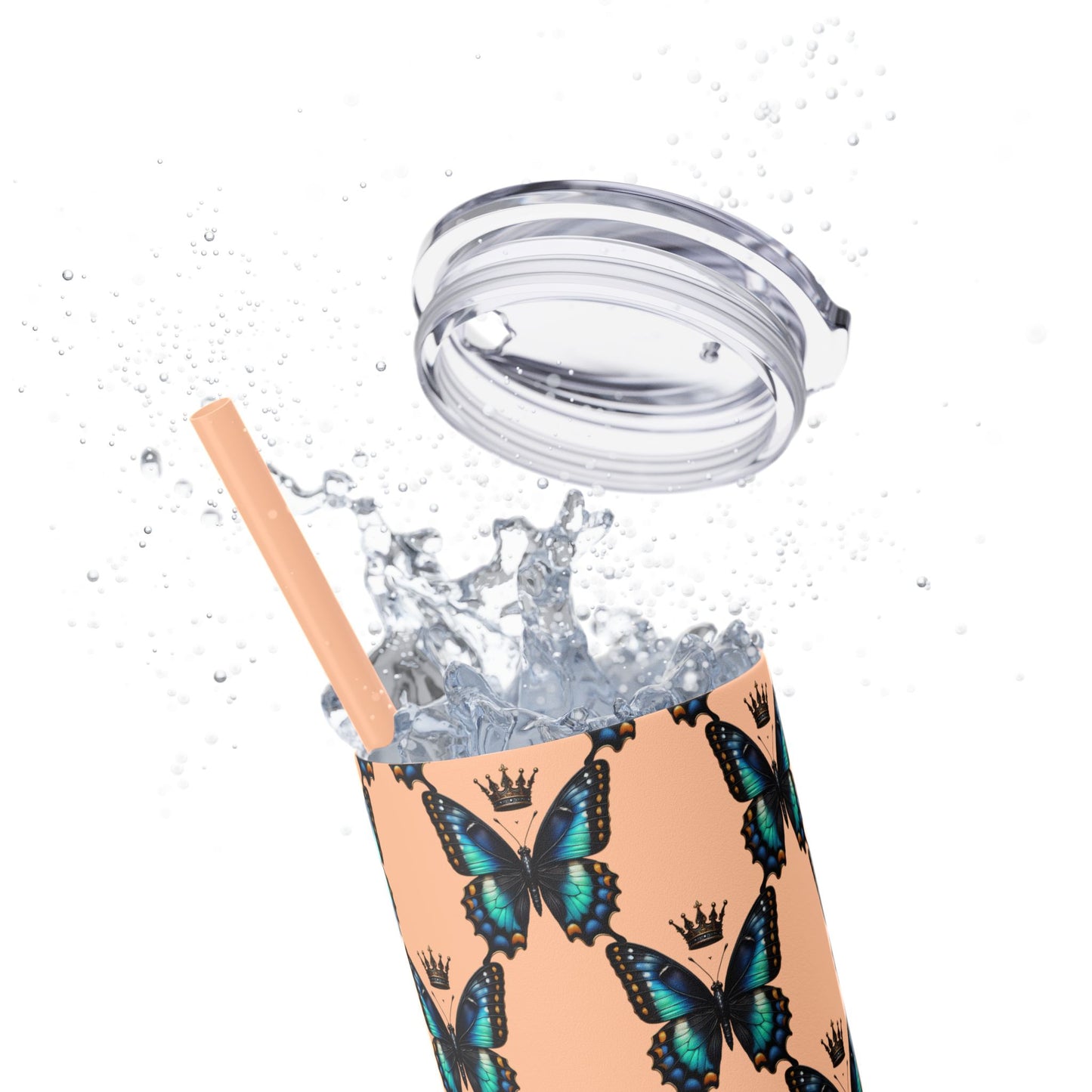 Royal Butterfly Sips Skinny Tumbler with Straw
