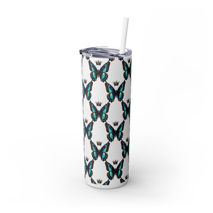 Royal Butterfly Sips Skinny Tumbler with Straw