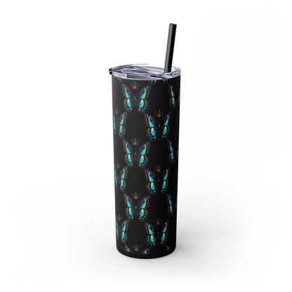 Royal Butterfly Sips Skinny Tumbler with Straw