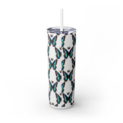 Royal Butterfly Sips Skinny Tumbler with Straw