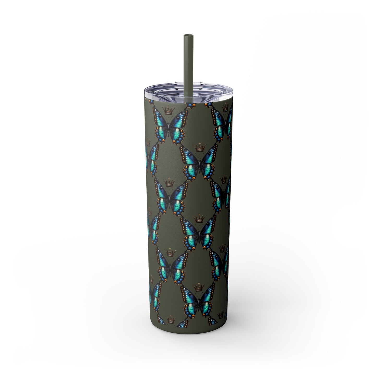 Royal Butterfly Sips Skinny Tumbler with Straw