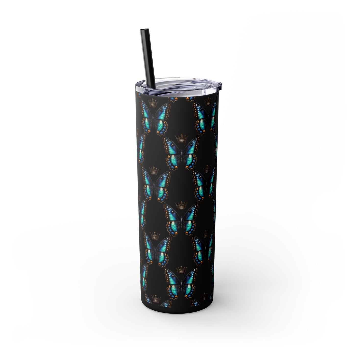 Royal Butterfly Sips Skinny Tumbler with Straw
