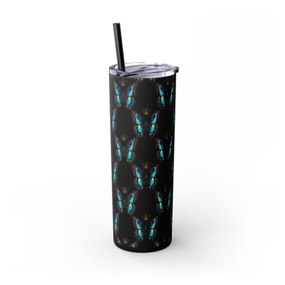 Royal Butterfly Sips Skinny Tumbler with Straw