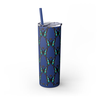 Royal Butterfly Sips Skinny Tumbler with Straw