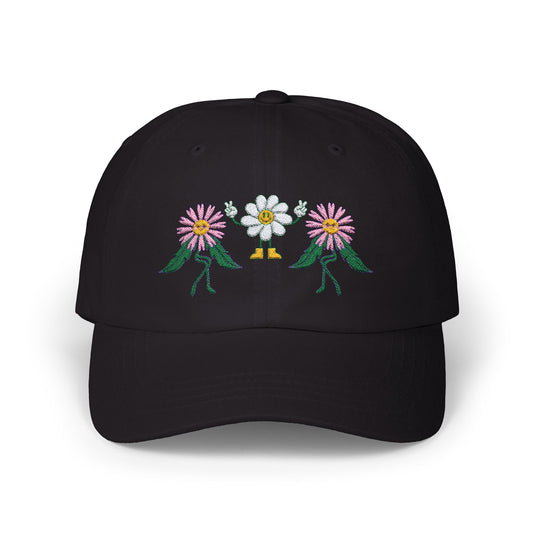 Blooming Peace Embroidered Dad Cap