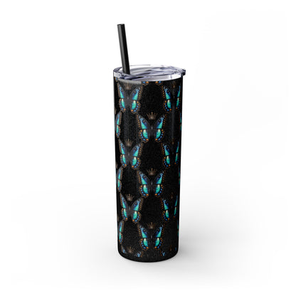 Royal Butterfly Sips Skinny Tumbler with Straw