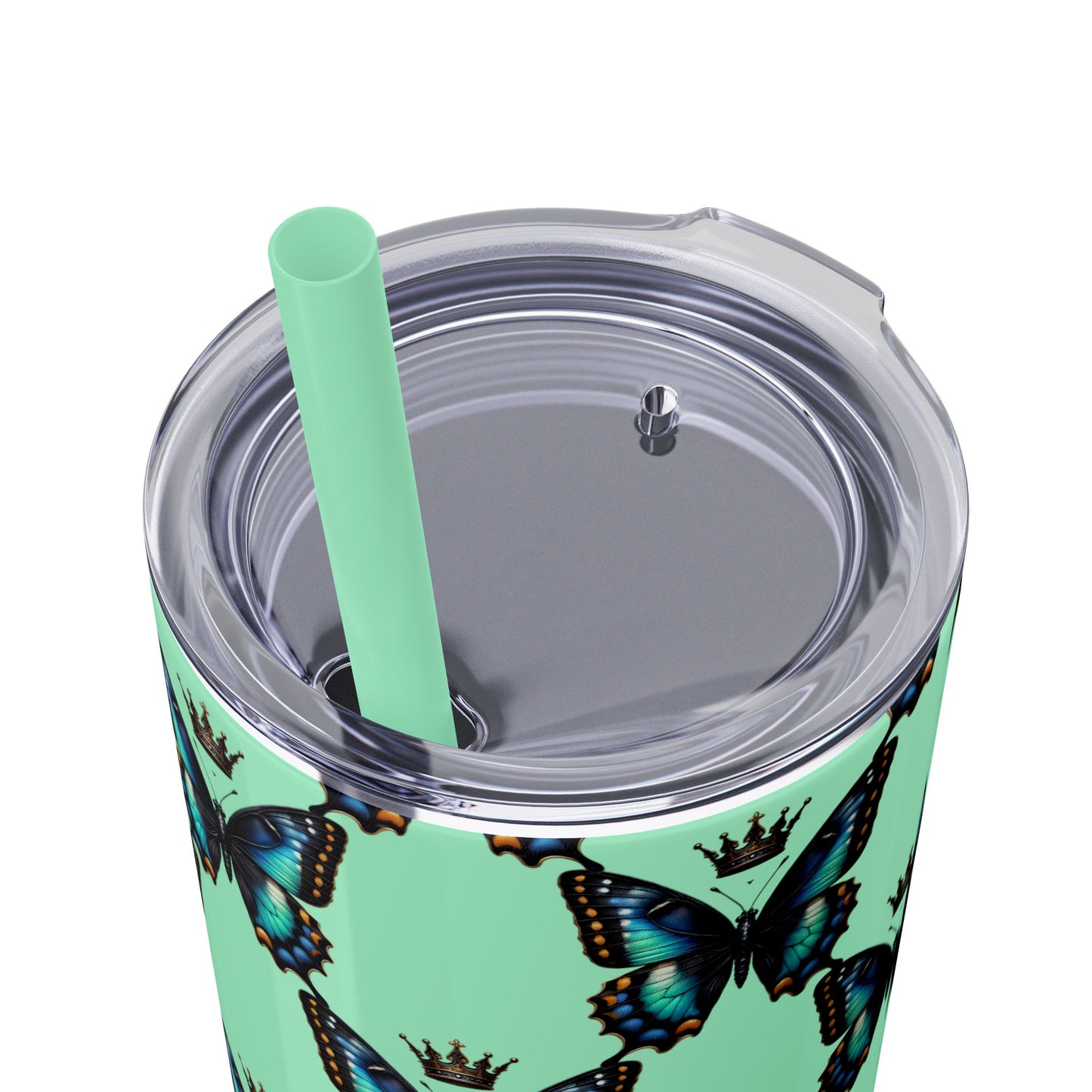 Royal Butterfly Sips Skinny Tumbler with Straw