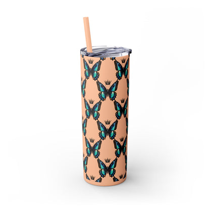 Royal Butterfly Sips Skinny Tumbler with Straw
