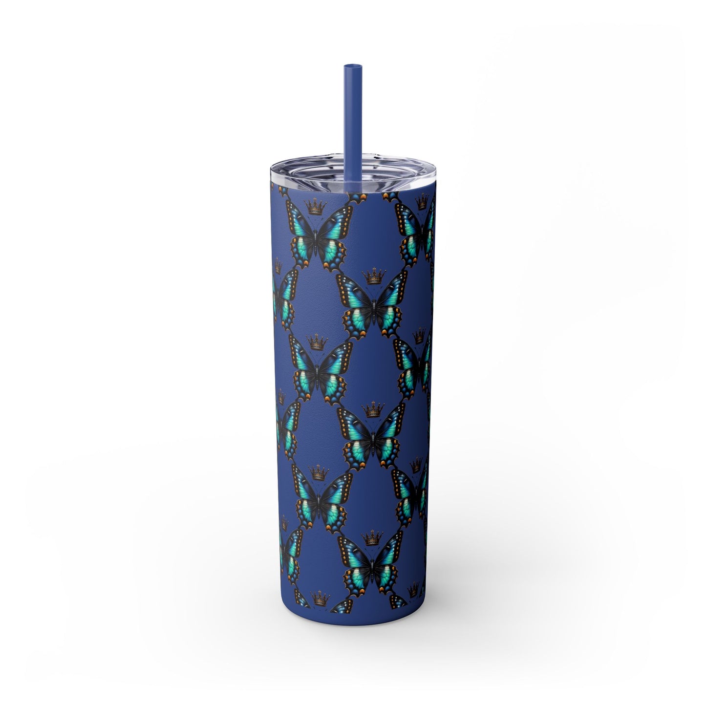 Royal Butterfly Sips Skinny Tumbler with Straw