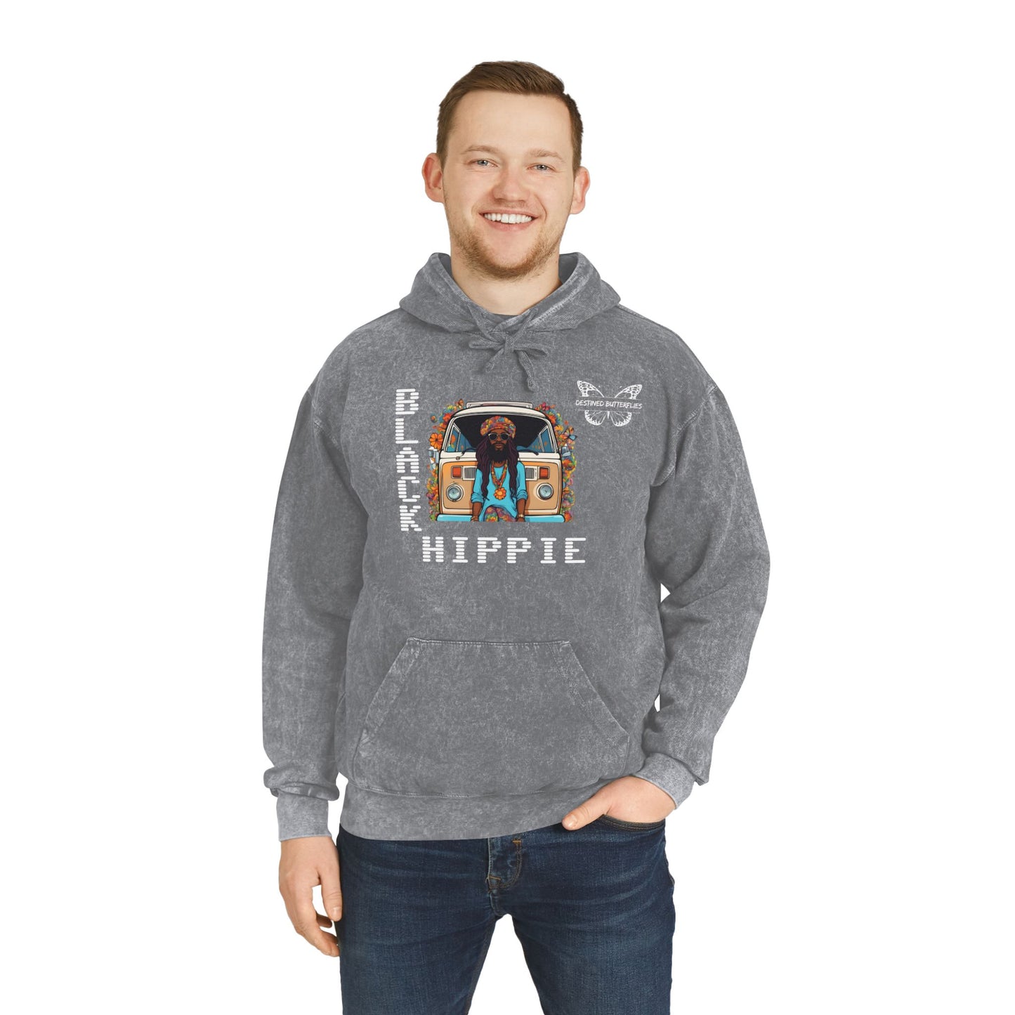 Black Hippie Mineral Wash Hoodie - Soulful Road