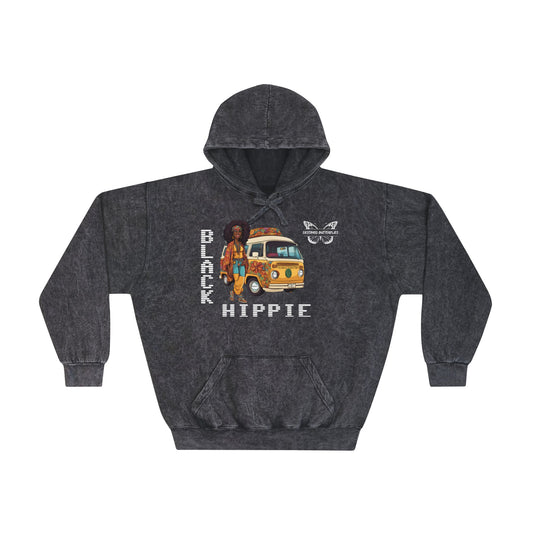 Black Hippie Mineral Wash Hoodie - Ride the Vibe