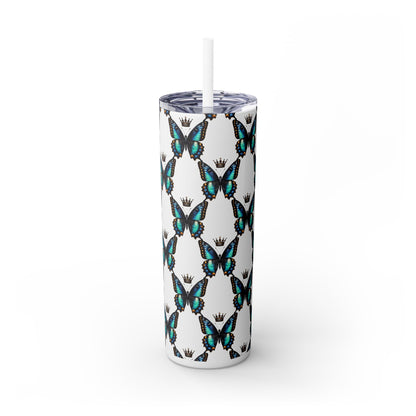 Royal Butterfly Sips Skinny Tumbler with Straw