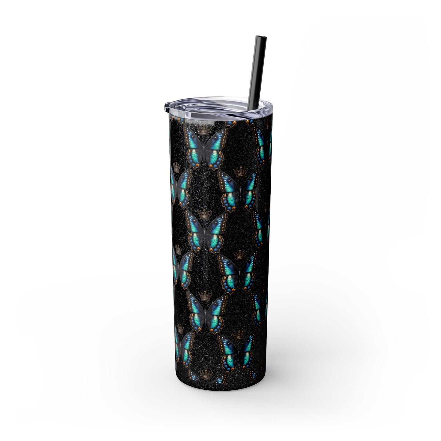 Royal Butterfly Sips Skinny Tumbler with Straw
