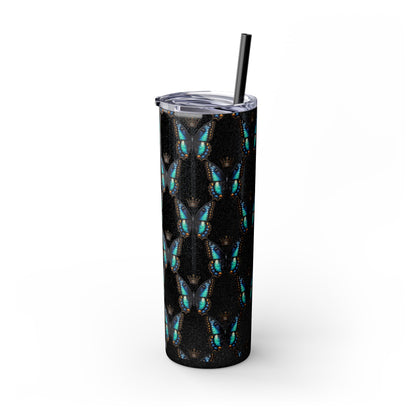 Royal Butterfly Sips Skinny Tumbler with Straw