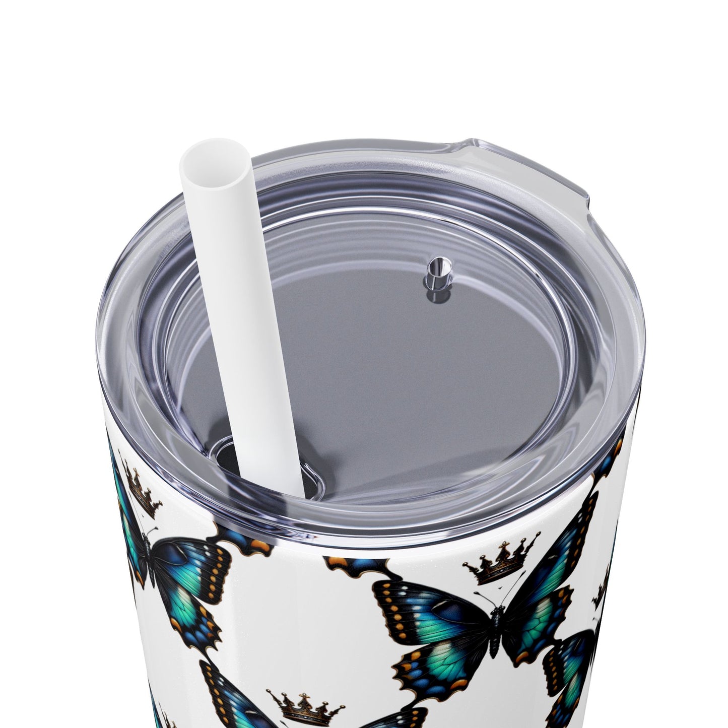 Royal Butterfly Sips Skinny Tumbler with Straw