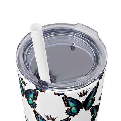 Royal Butterfly Sips Skinny Tumbler with Straw