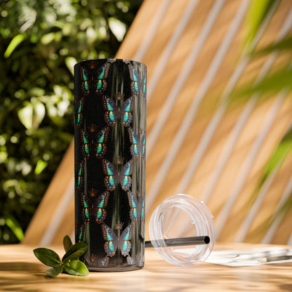 Royal Butterfly Sips Skinny Tumbler with Straw