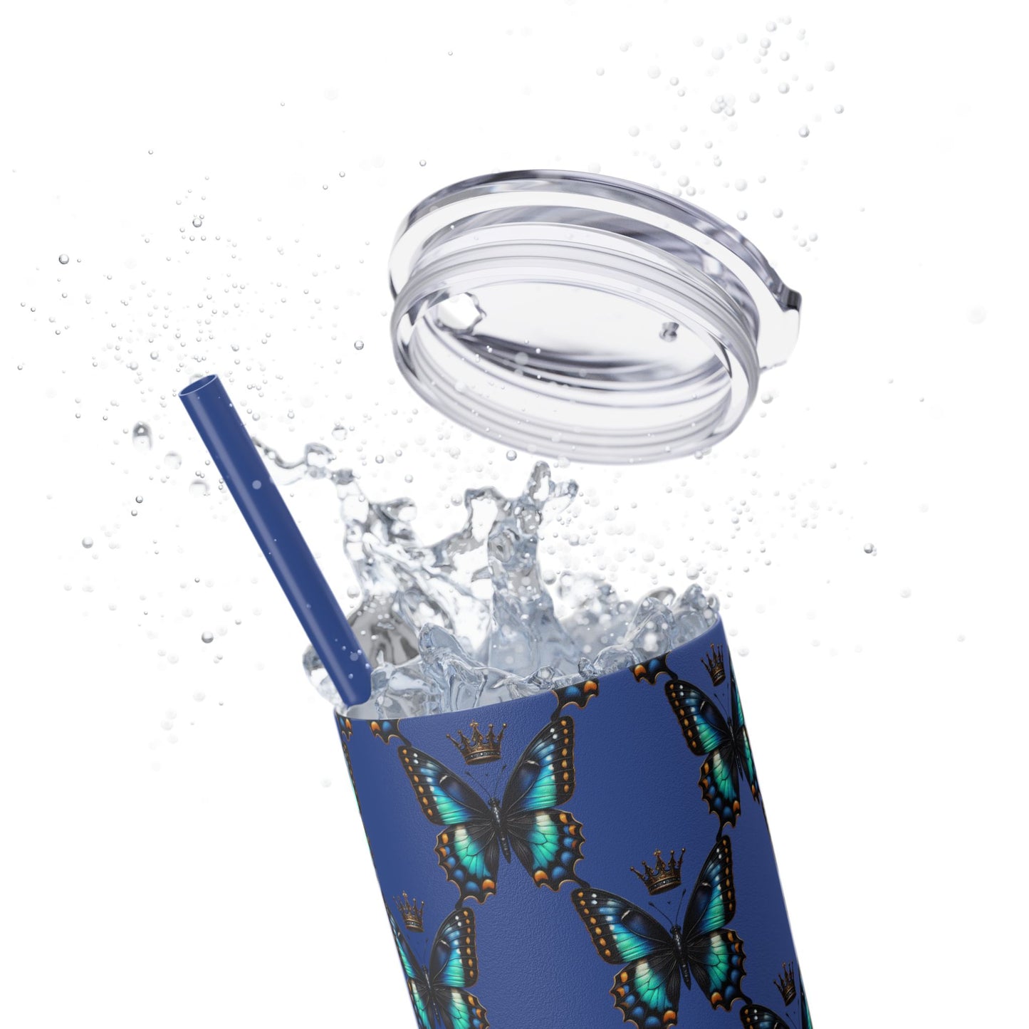Royal Butterfly Sips Skinny Tumbler with Straw